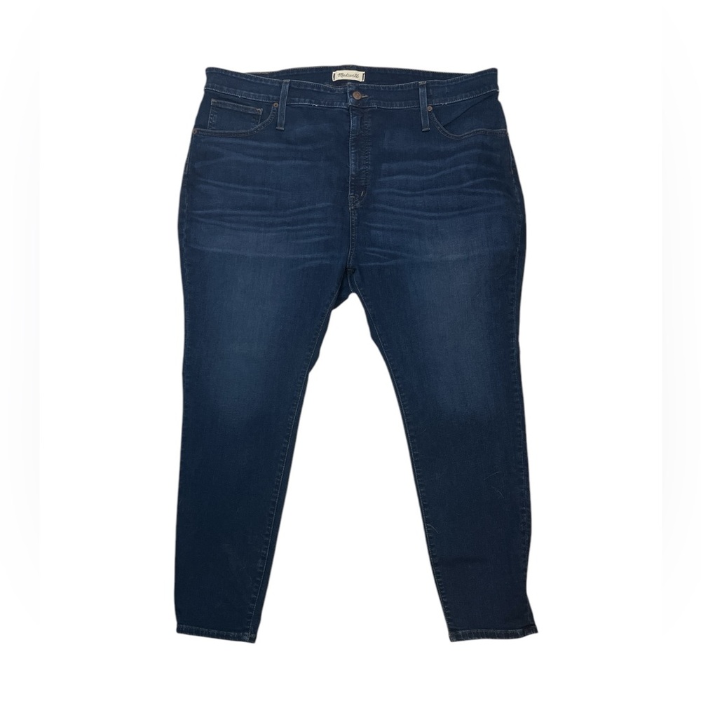 Madewell curvy high rise skinny dark wash jeans size 36 petite‎ stretch ankle